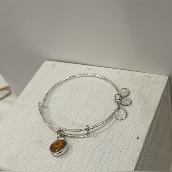 Alex & Ani November Birthstone Charm Bangle, Topaz - Picture 2 of 6